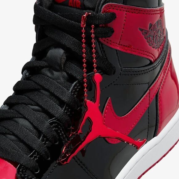 Nike Air Jordan 1 Retro High Patent Leather Bred  Black Red Size 14 555088-063 main image 7